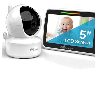 No WiFi Baby Monitor - 30Hrs Battery & Pan-Tilt-Zoom with Lullabies Included
