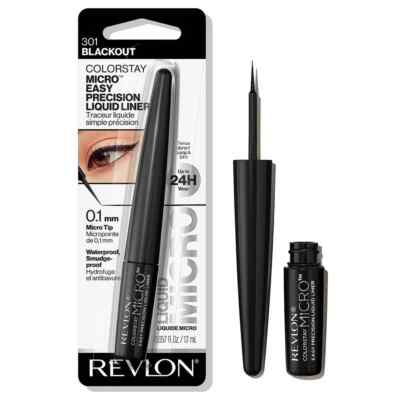 Revlon ColorStay Micro Easy Precision Liquid Liner, Long Lasting, 301 Blackout