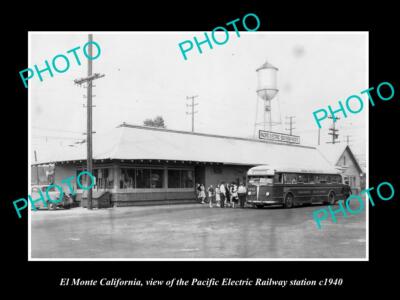 8x6 HISTORIC PHOTO OF EL MONTE CALIFORNIA PACIFIC ELECTRIC RAILWAY STATION 1940
