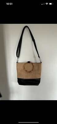 New Look bamboo handle bucket bag in stone UK
