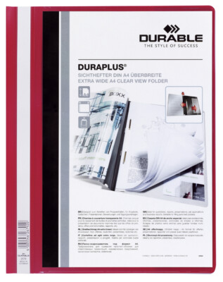 DURABLE Schnellhefter DURAPLUS DIN A4 rot überbreit