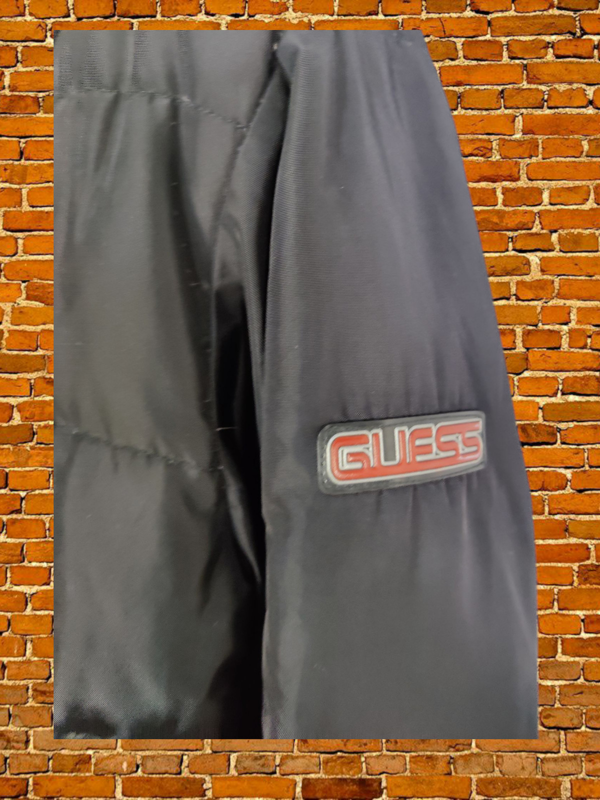 WOMENS GUESS SIZE UK LARGE BLACK DOWN FEATHER PADDED ZIP UP PUFFER JACKET COAT image 5