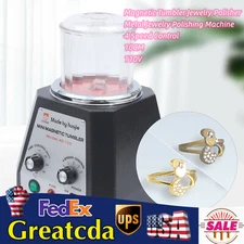 Mini Magnetic Tumbler 100mm Jewelry Polisher Finisher Machine Time Control USA