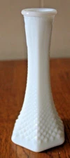White Milk Glass Vintage Bud Vase E O Brody 175 Hobnail Clean