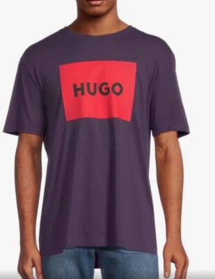 Hugo Boss Red Label Men's Purple Dulive Velvet Box Logo Crew