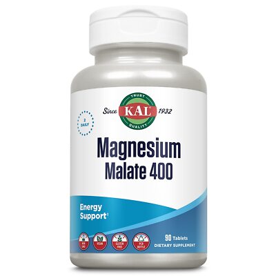 KAL Magnesium Malate 400mg 90 Tablets Supports Energy Muscle Function Vegan