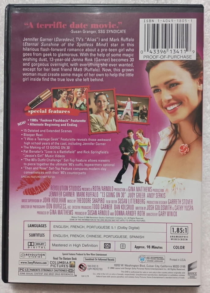 13 Going On 30 (Fun & Flirty Edition) "DVD, 2004" - Image 2 of 3