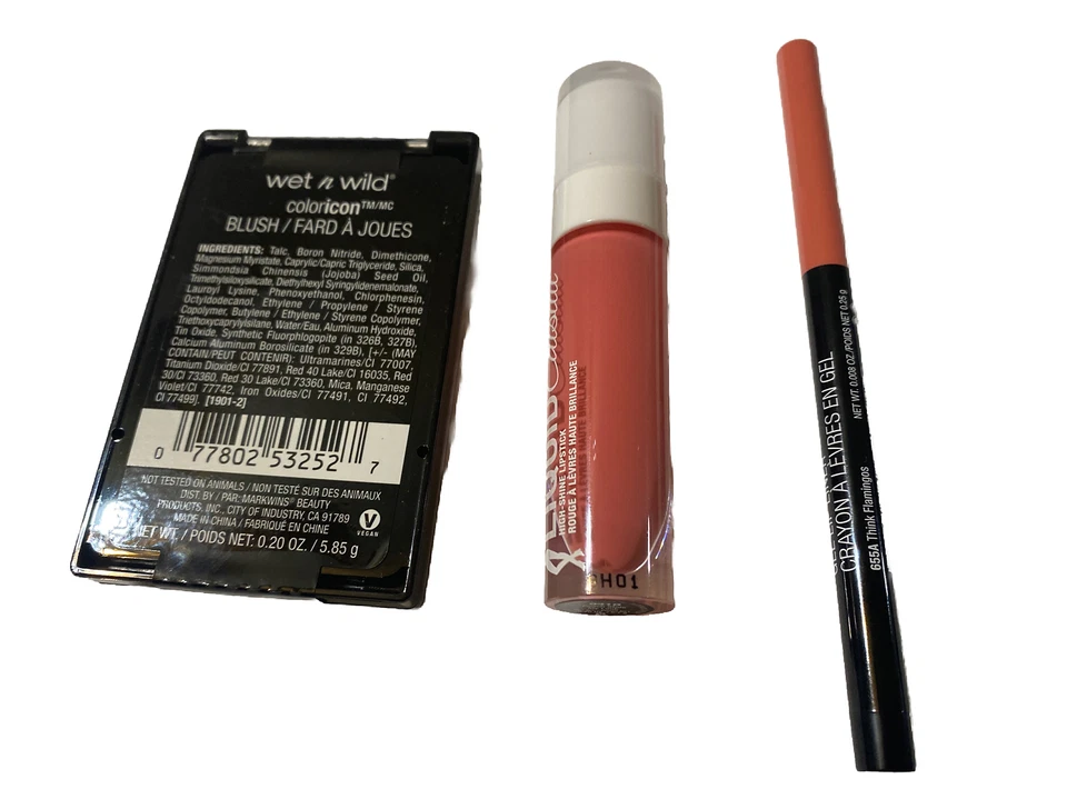 Wet n Wild ColorIcon Blush #325B + Megalast Lipstick #941B & Lip Liner #655A New - Image 2 of 2