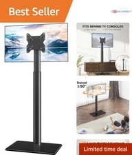 TV Stand Alloy Steel 19-43 inch Swivel Tilt Adjustable Floor Mount Space Saver
