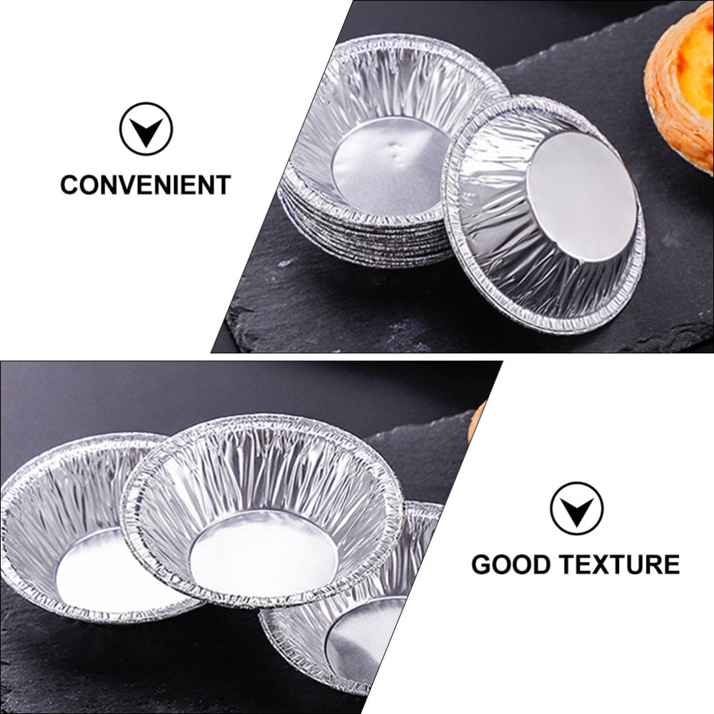 100 Pcs Tin Foil Egg Tart Mold Dessert Trays Mini Pie Molds eBay