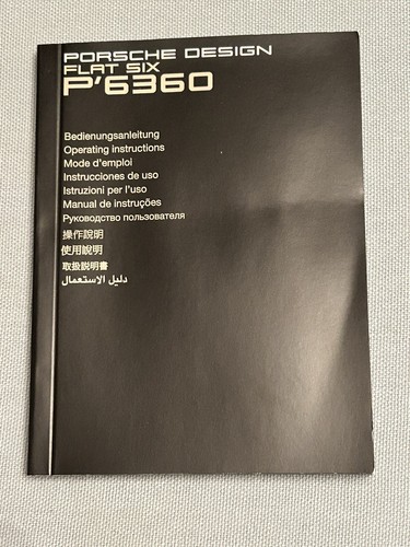 New! Porsche Design Flat Six Operating Instruction Manual 6000 Series - Picture 7 of 30