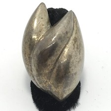 Vintage TV-47 Mexico 925 Sterling SIlver Large Bold Wave Design Ring sz 7