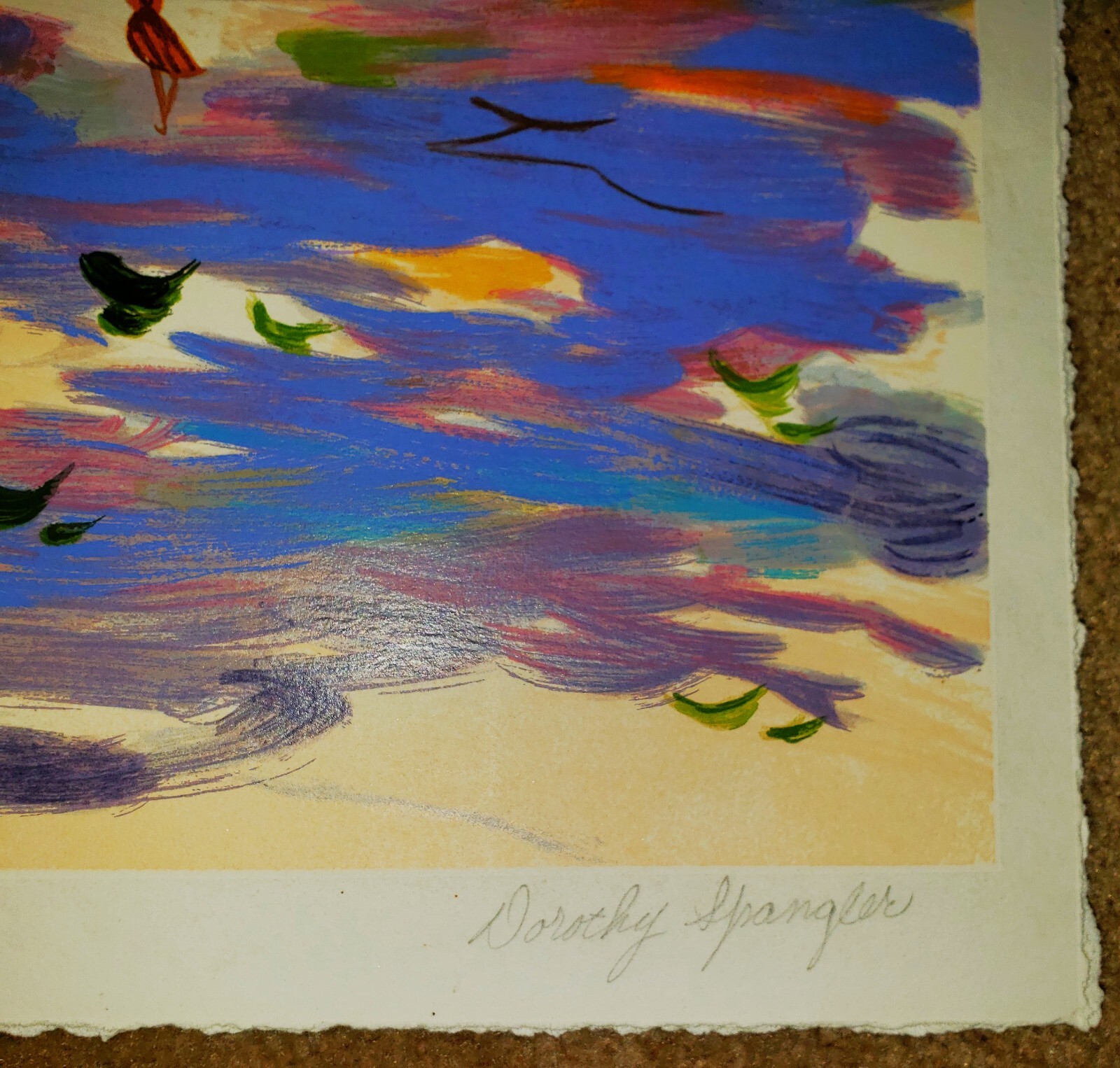 DOROTHY SPANGLER (b. 1928) Pencil SIGNED Cafe Scene Large Serigraph 66/350 WOW!