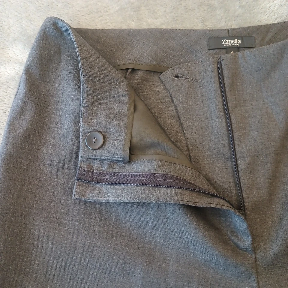 Pantalones de vestir Zanella para mujer talla 8 gris mezcla de lana elásticos 30x30 tiro alto Italia Foto 4 de 4
