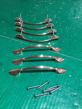 Lot of 7 Amerock Vintage Handle Drawer Cabinet Pull 3734 Brass 7" Long 5" COC