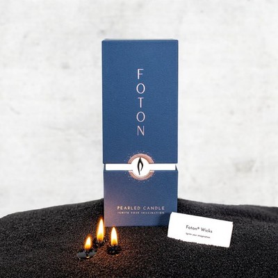 Foton Pearled Candle Colored 18 Oz - Black Unscented Non Toxic Luxury Long La...