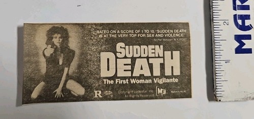 SUDDEN DEATH / Vintage 1985 NYC Newspaper Ad Clipping / Female DEATH WISH Abzocke!