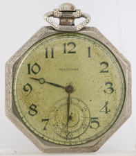 WALTHAM Gr. 225, 12s 14k ESSEX RGP 17j, 24242773 POCKET WATCH, FOR REPAIR NC