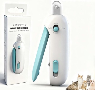 Nail Clipper for Cats with Adjustable 3-Size Trimming Hole & Hidden Nail File
