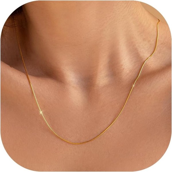 Kette Gold 18K Vergoldet DüNn Halskette Damen Schmuck Geschenk FüR Freundin-image