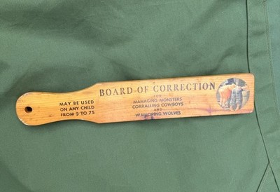 VINTAGE BOARD OF CORRECTION WOOD SPANKING PADDLE ANY CHILD 5-75