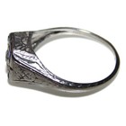 Vintage Estate Sapphire Old Mine Diamond Ring in Platinum Size 7 Jewelry — photo 5