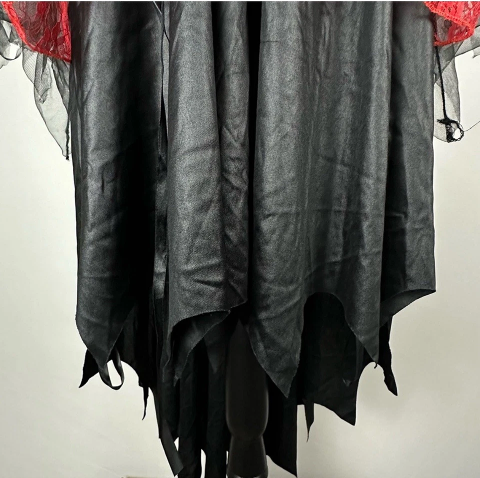 WONDERLAND COSTUME 儿童吸血鬼连衣裙黑色和红色紧身胸衣上衣 XL 码 — 第 4/4 张图片