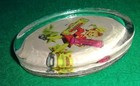 old elf image oval Teaberry chewing gum antique advertising glass paperweight — photo 2