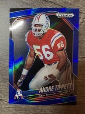 2025 Panini Prizm Black #92 Andre Tippett Prizms Blue Ice #/125