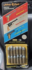 VINTAGE JOHNNY EAGLE MAGUMA RED RIVER LIEUTENANT PLASTIC TOY BULLETS MOC OSS