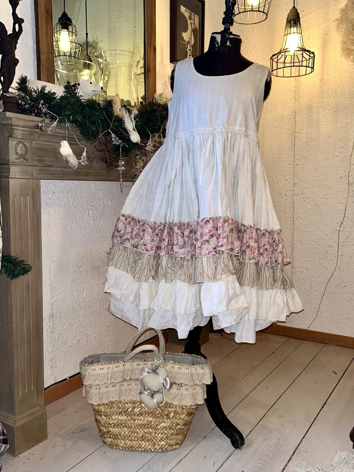 Nadir Positano Women’s White Layered Dress Cotton Size S Made Rare - Bild 2 von 4
