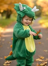 Halloween Baby Triceratops Costume Plush Hooded Pullover 6-12m Quick Handling