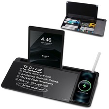 Small Glass Desktop Whiteboard Dry-Erase-Board - Computer Keyboard Stand with...