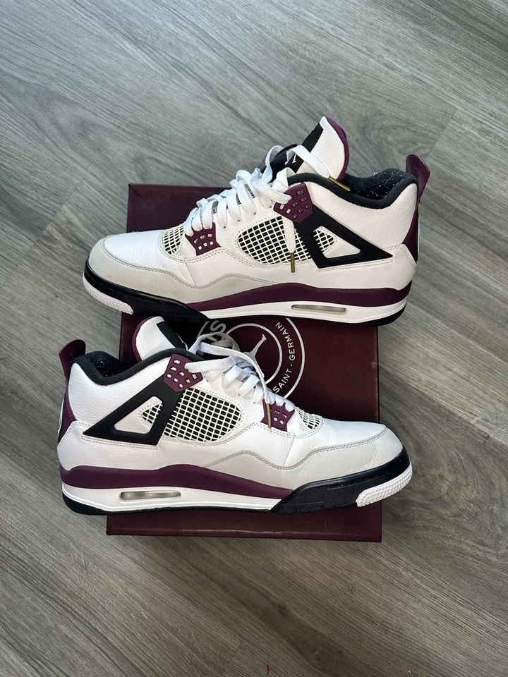 Talla 12 - Jordan 4 Retro x Paris Saint-Germain Burdeos PSG 2020 Foto 2 de 4