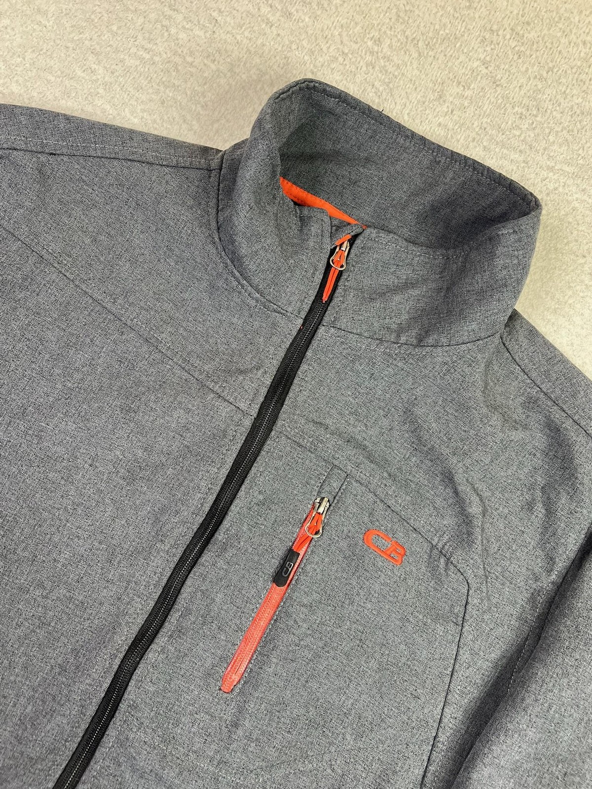 CB Softshell Jacket Mens Large Gray Full Zip Ches… - image 4
