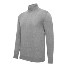 Ex Brand Mens Cable Knitted Roll Neck High Turtle Casual Warm Sweater Ribbed Top