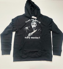 Scream Ghost Face Hoodie Men's M Black Horror Movie Graphic Pullover Fleece