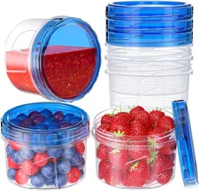 6 Pack-16 OZ Freezer Storage Containers, Small Plastic Containers with Twist Top