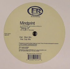 Mindprint Sing It Vinyl Single 12inch Elan Bleu Recordings