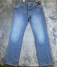 NWT Levis Premium 501 Jeans Mens 36x36 35x34 Blue Straight Leg Button Fly