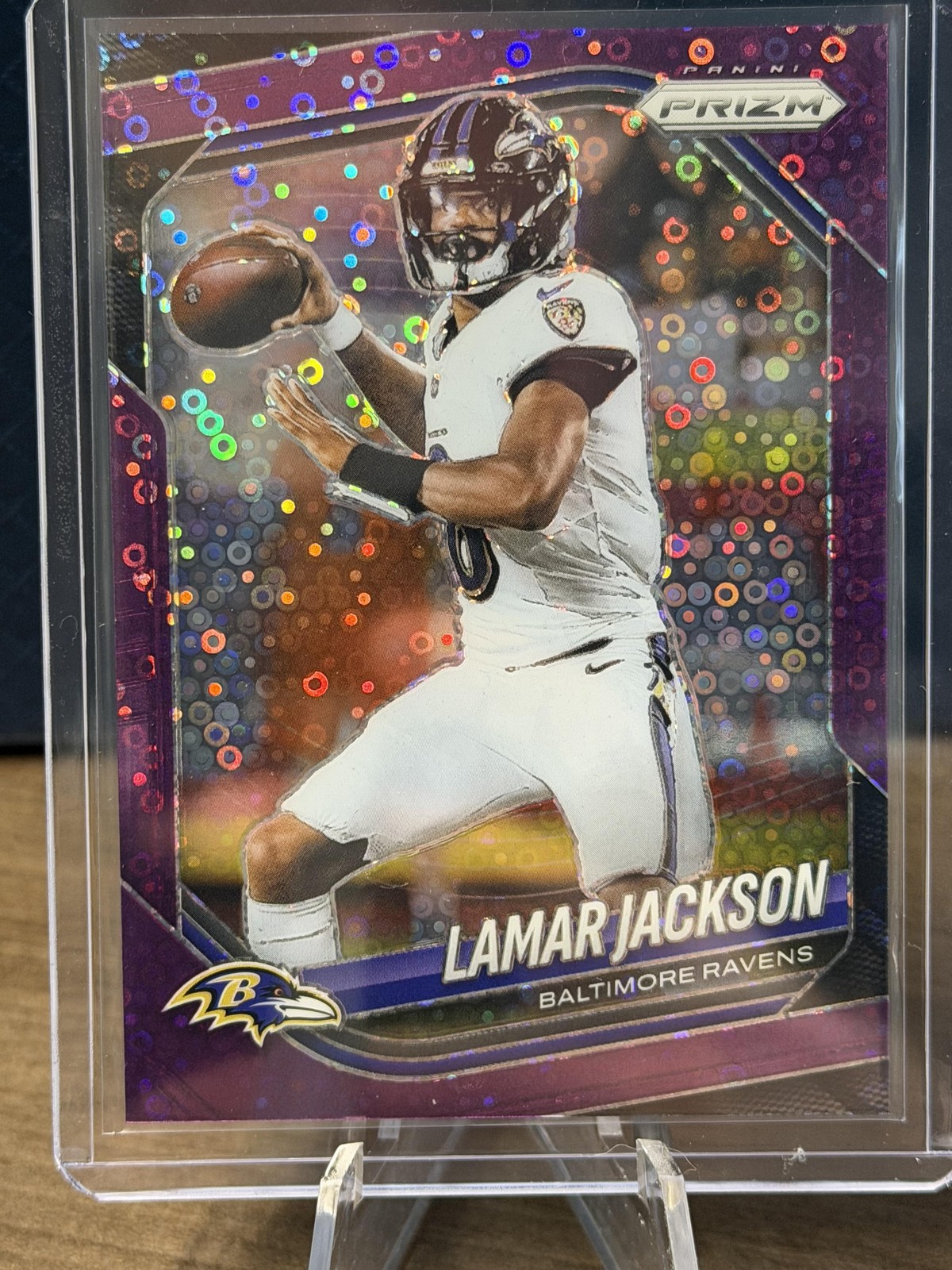 2025 Panini Prizm #78 Lamar Jackson No Huddle Purple #/75