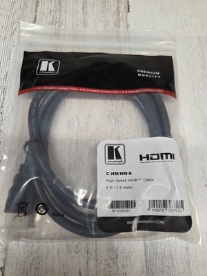 Kramer HDMI Cable 6ft High Speed Male to Male HDTV 1080p 3D Ethernet