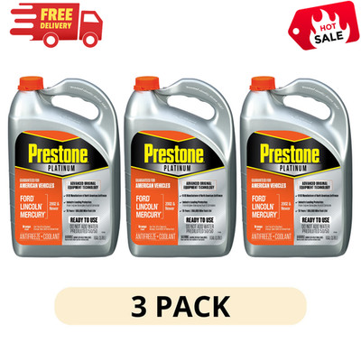 (3 Pack) Prestone Platinum American Orange Antifreeze and Coolant 50/50 1 Gallon