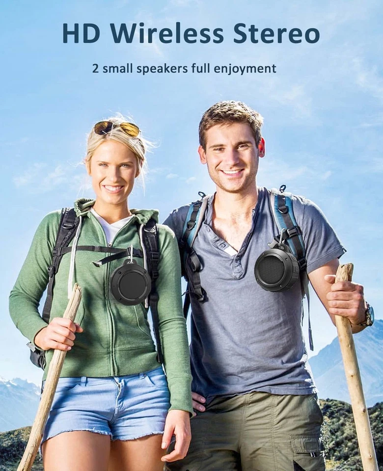 Altavoz Bluetooth Impermeable Exterior, Inalámbrico Portátil Mini Ducha Viaje Sp... Foto 4 de 4