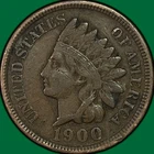 1900 Indian Head Cent Extremely Fine XF Coin, Issues #38246