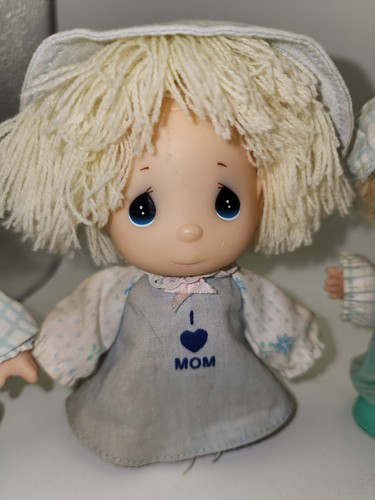 Vintage 1980s Precious Moments Dolls 5" Enesco Dad Mom "YOU" Angel & Boy Baby - Picture 3 of 20