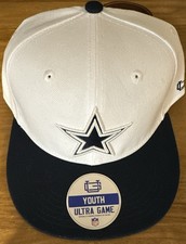 DALLAS COWBOYS Youth Ultra Game Flat Bill Snapback NFL White Navy - NWT