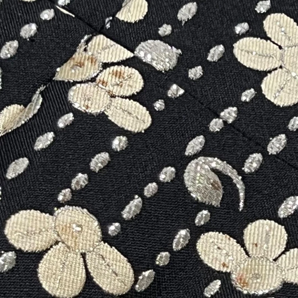 Raro Vestido Christian Dior Vintage Patrón Cojo Lana Seda Negro Talla 96 cm Foto 4 de 4