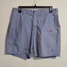 Vineyard Vines Shorts Mens 32 Flat Front Embroidered Whale Logo Blue