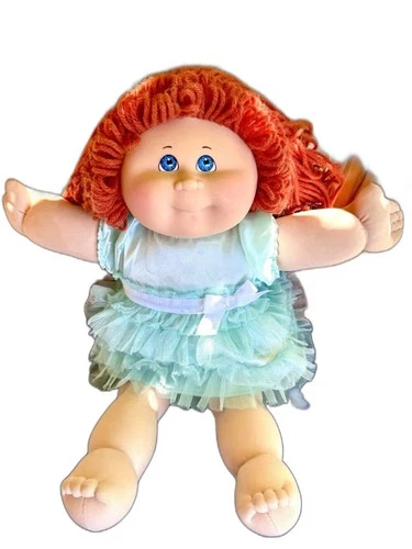 Cabbage Patch Kids Doll 2009 Red Yarn Hair Blue Eyes Girl Soft Body Toy